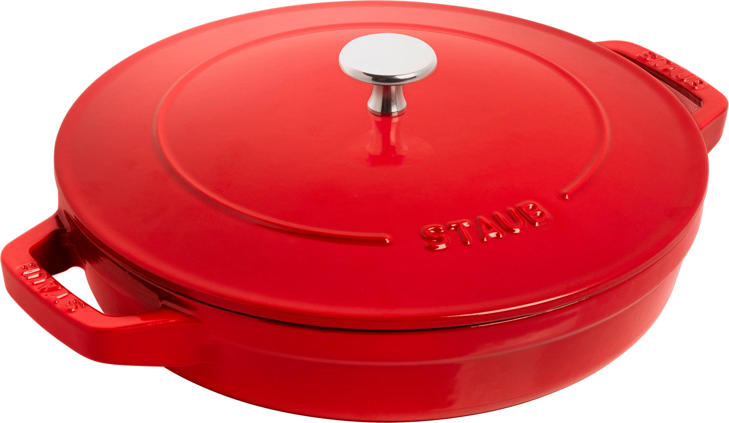 Staub Kochtopfset aus Gusseisen in Kirsch-Rot für professionelle Kochanwendungen