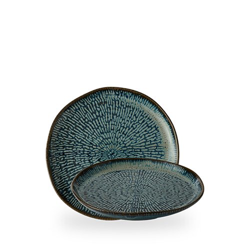 Churchill Super Vitrified Cascade Sapphire Blue Teller für die Präsentation von Speisen im Gastronomiebereich.