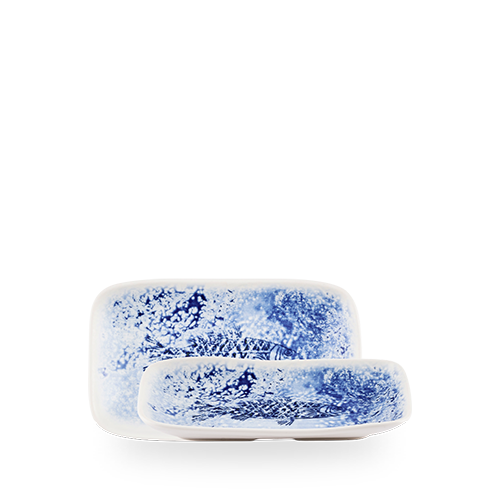 Churchill Super Vitrified Inked Fresco Blue Tiefes Naturtablett für gastronomische Anwendungen