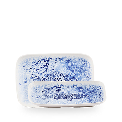 Churchill Super Vitrified Inked Fresco Blue Tiefes Naturtablett 26x18cm für die Gastronomie