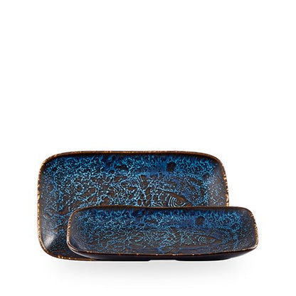 Churchill Super Vitrified Inked Fresco Cascade Blue Tiefes Naturtablett für die Gastronomie
