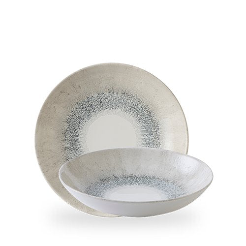 Churchill Super Vitrified Studio Prints Fusion Grey Teller für die Gastronomie