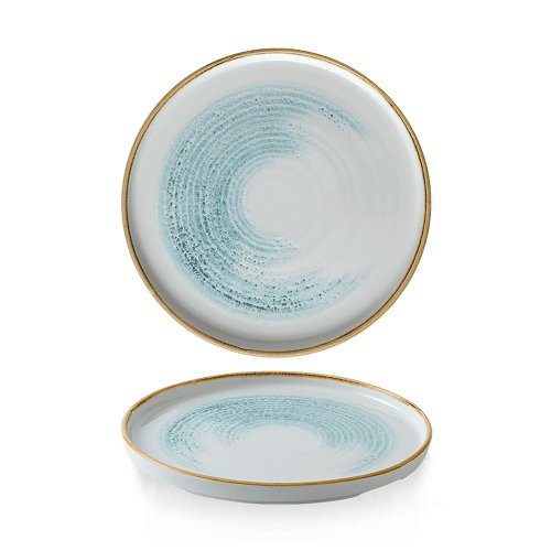 Churchill Super Vitrified Homespun Accents Aquamarine Teller, flach, 21 cm, für Gastronomie