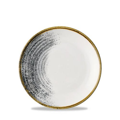 Churchill Homespun Accents schwarzer flacher Coupe-Teller für die Gastronomie.