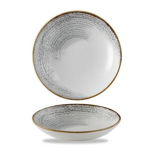 Churchill Super Vitrified Homespun Accents Jasper Grey Teller Tief Coup 18,2cm für gastronomische Anwendungen