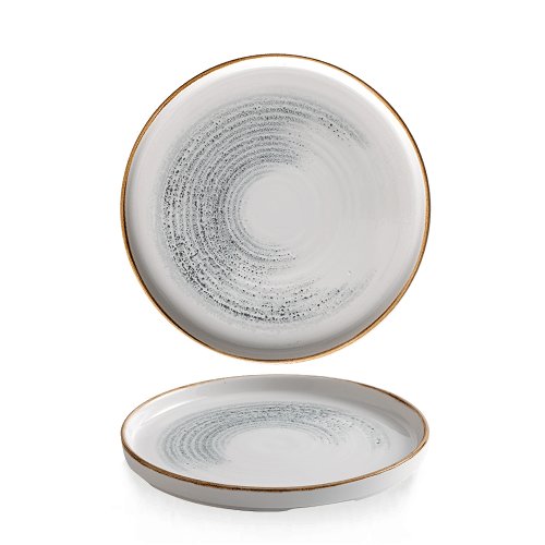 Churchill Super Vitrified Homespun Accents Jasper Grey Teller für gastronomische Nutzung