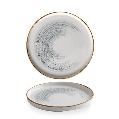 Churchill Super Vitrified Homespun Accents Jasper Grey Teller für gastronomische Nutzung