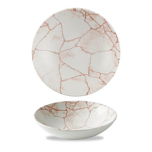 Churchill Super Vitrified Kintsugi Coral Teller tief, geeignet für Gastronomie