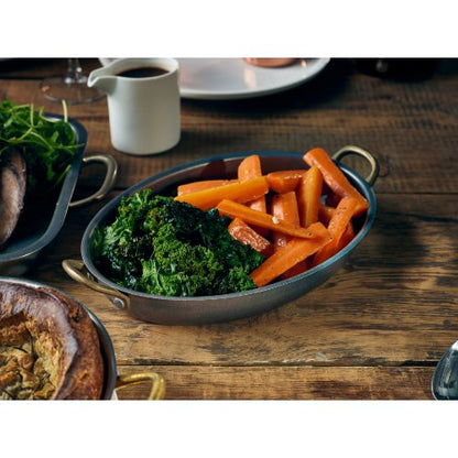 Nevilles GenWare Vintage Steel Oval Dish für die Präsentation von Speisen