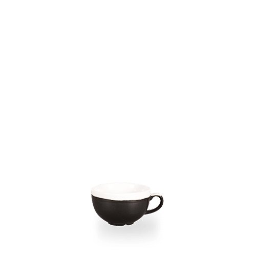 Churchill Super Vitrified Monochrome Onyx Schwarz Cappuccino Tasse für Gastronomie und Heimgebrauch