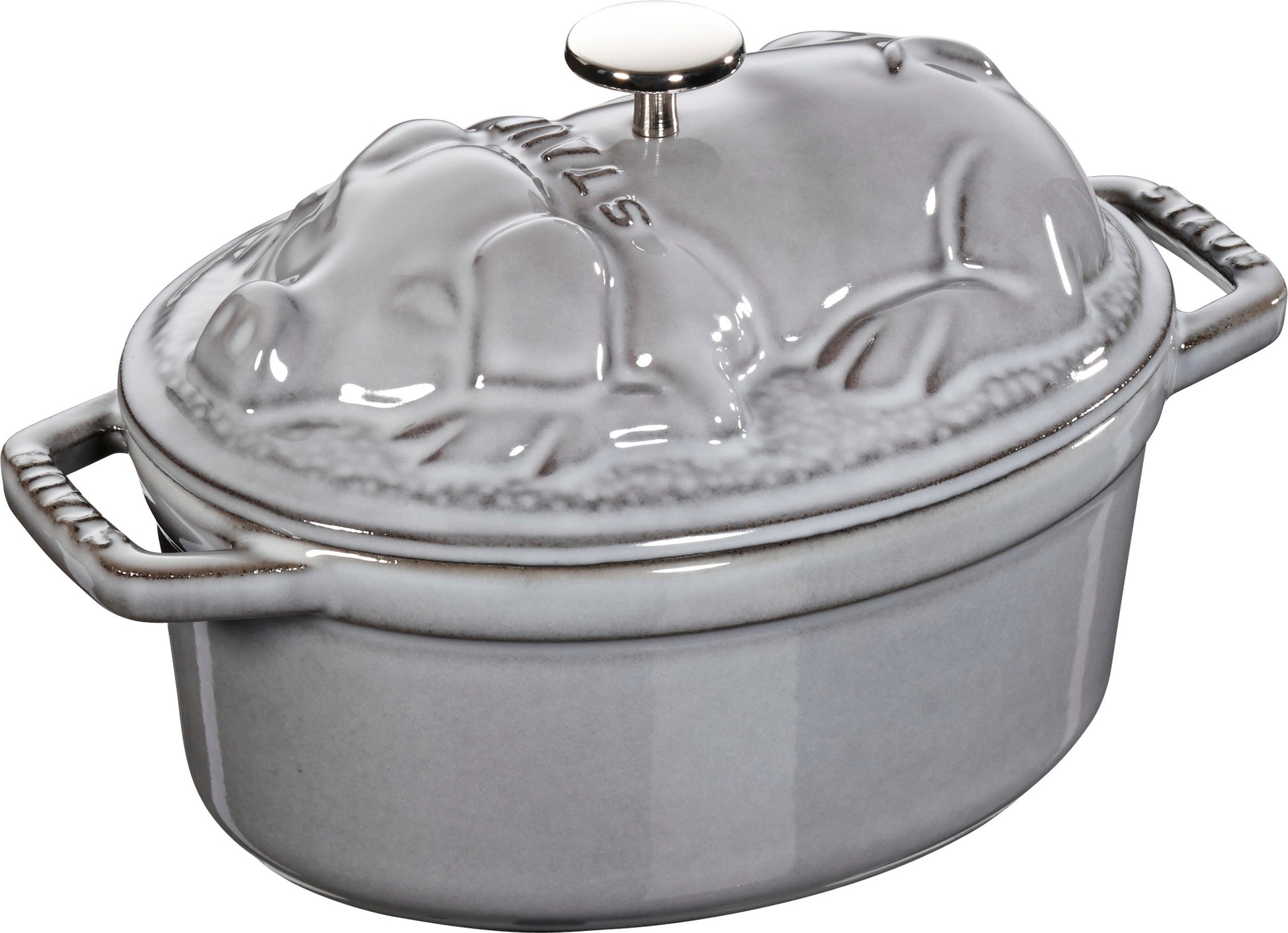 Staub Cocotte Schweinedeckel, 17 cm aus Gusseisen für vielseitige Kochtechniken.