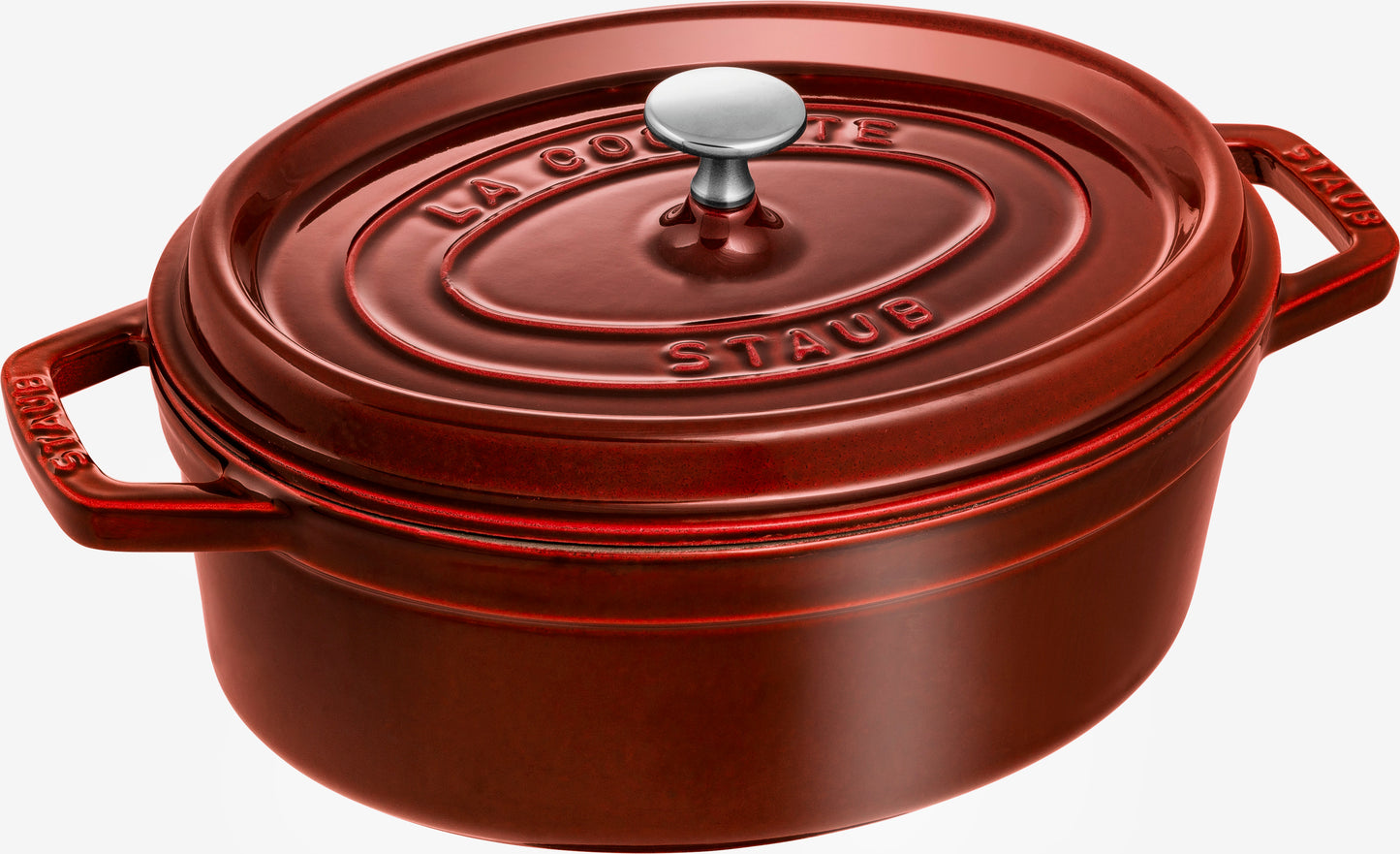 Staub Cocotte, 27 cm, Gusseisen, ideal für das langsame Garen von Speisen.