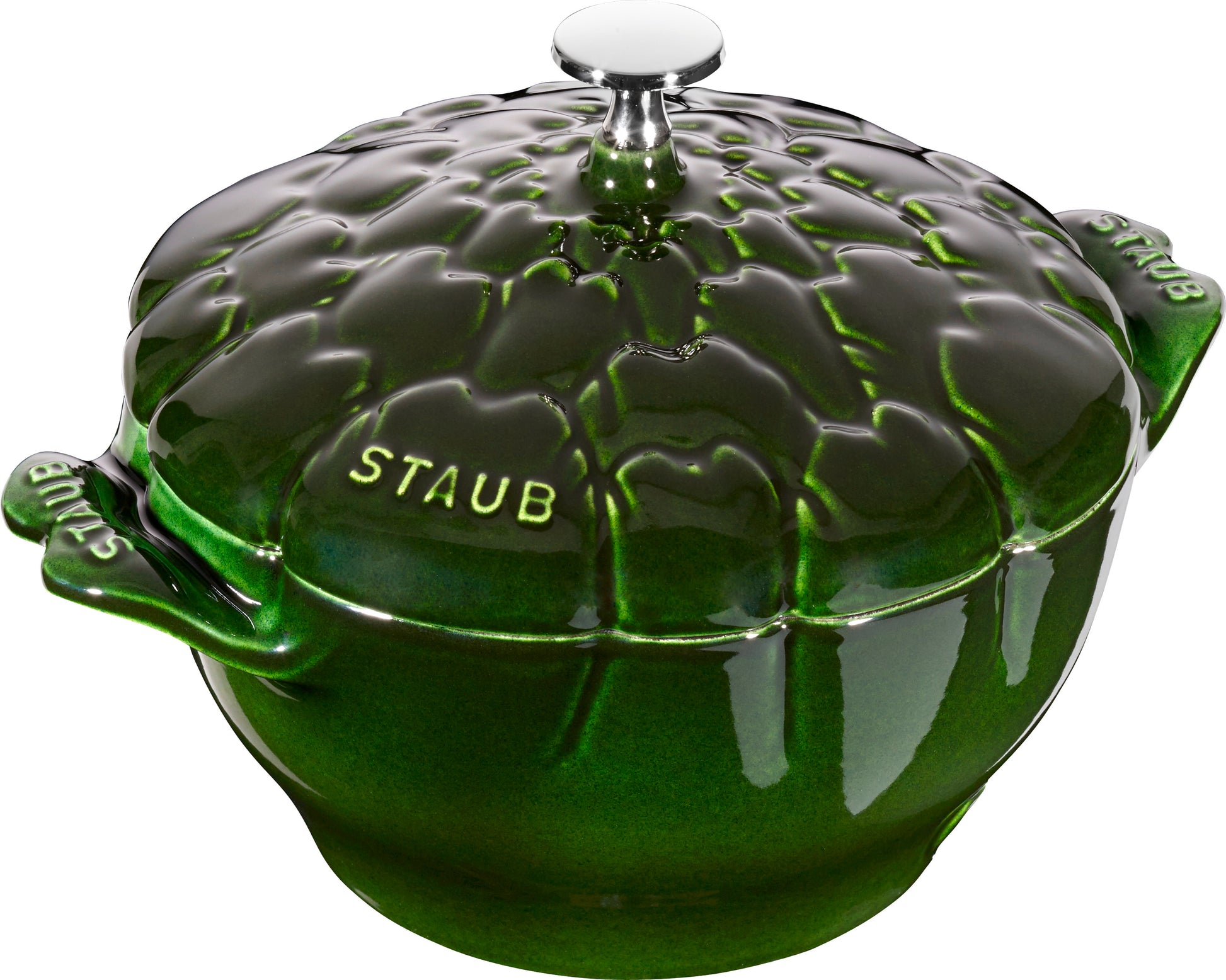 Staub Cocotte 22 cm in Basilikum-Grün, ideal für das Kochen und Braten in der Gastronomie