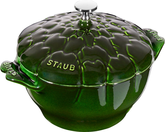 Staub Cocotte 22 cm in Basilikum-Grün, ideal für das Kochen und Braten in der Gastronomie