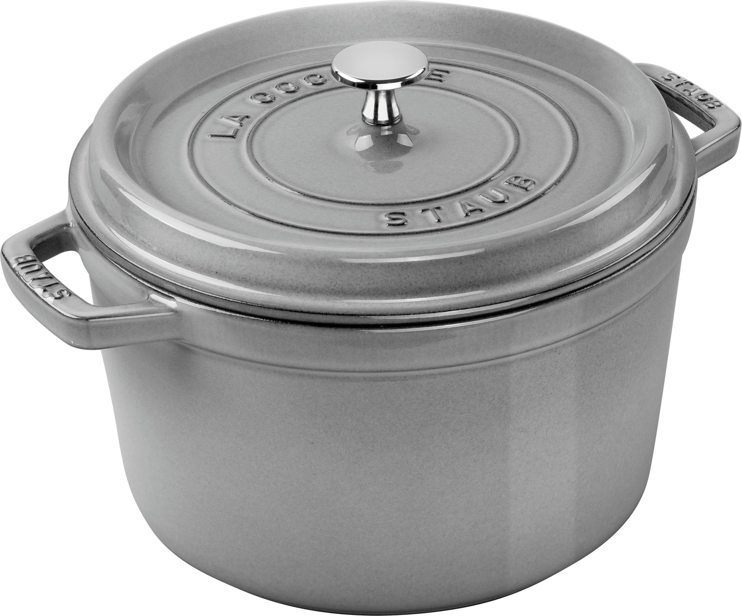 Staub Cocotte tief aus Gusseisen, ideal für die Zubereitung von Eintöpfen und Aufläufen.