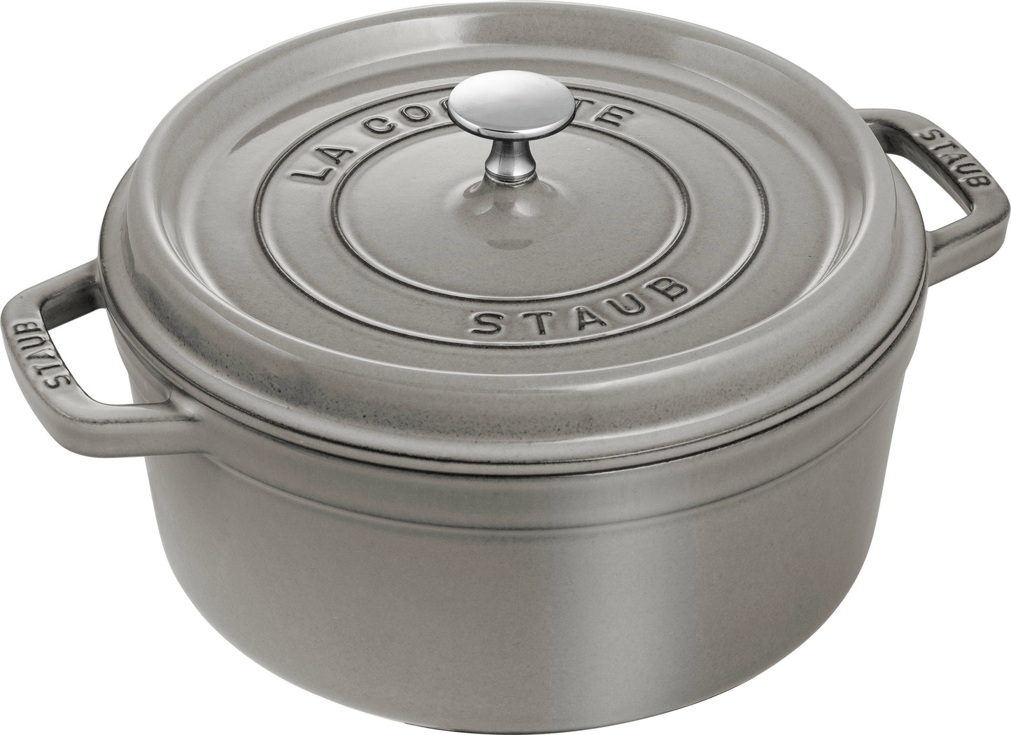 Staub Cocotte aus Gusseisen, ideal für langsames Garen und Schmoren.