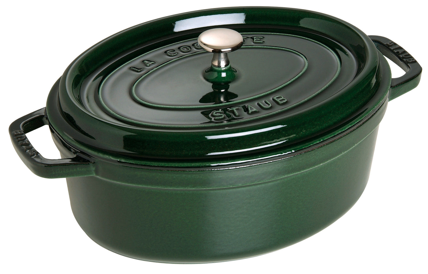 Staub Cocotte 29 cm in Basilikum-Grün für professionelles Kochen