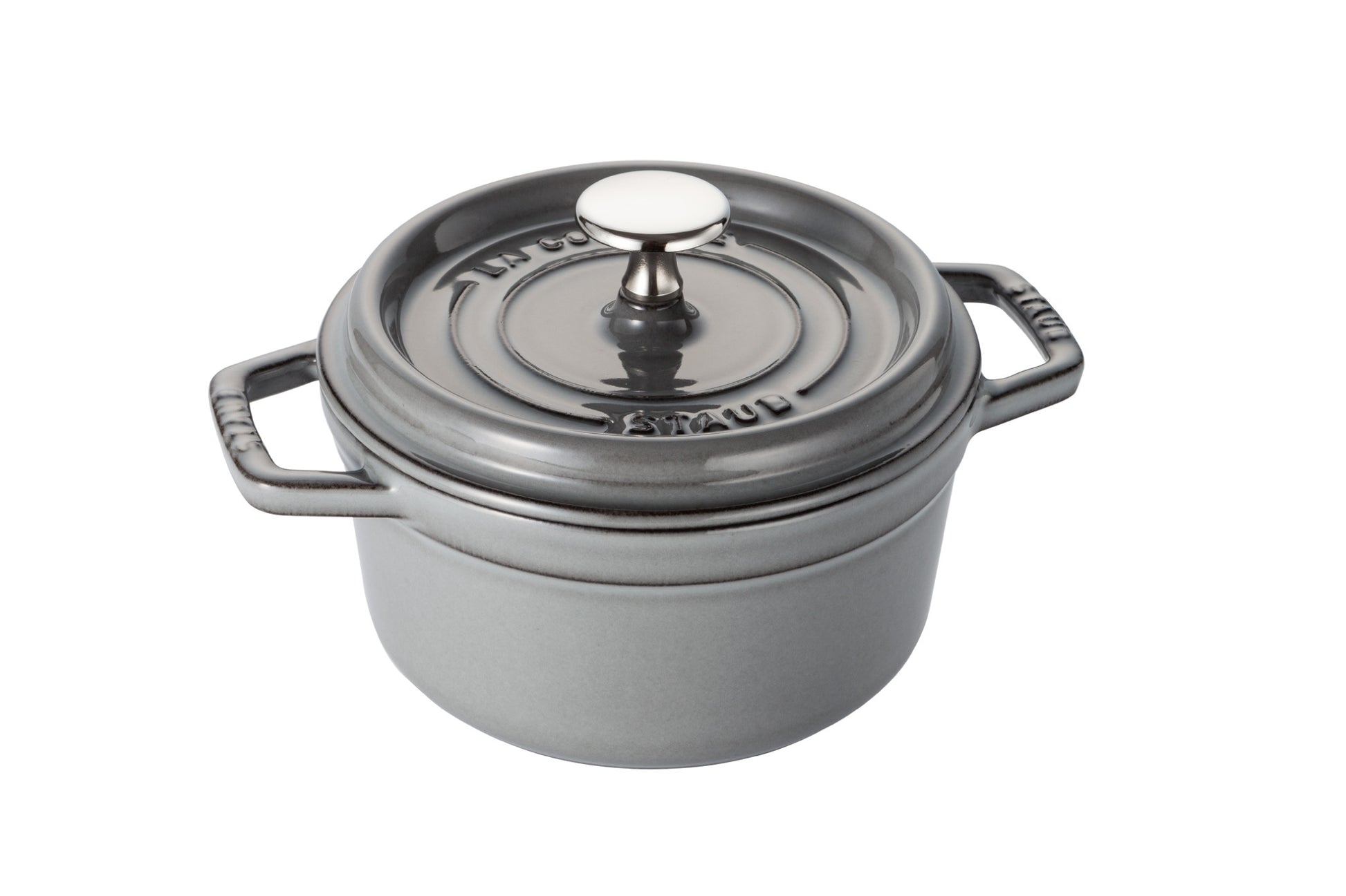 Staub Cocotte 16 cm in Graphit-Grau, ideal für Eintöpfe und Aufläufe
