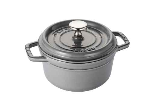Staub Cocotte 16 cm in Graphit-Grau, ideal für Eintöpfe und Aufläufe