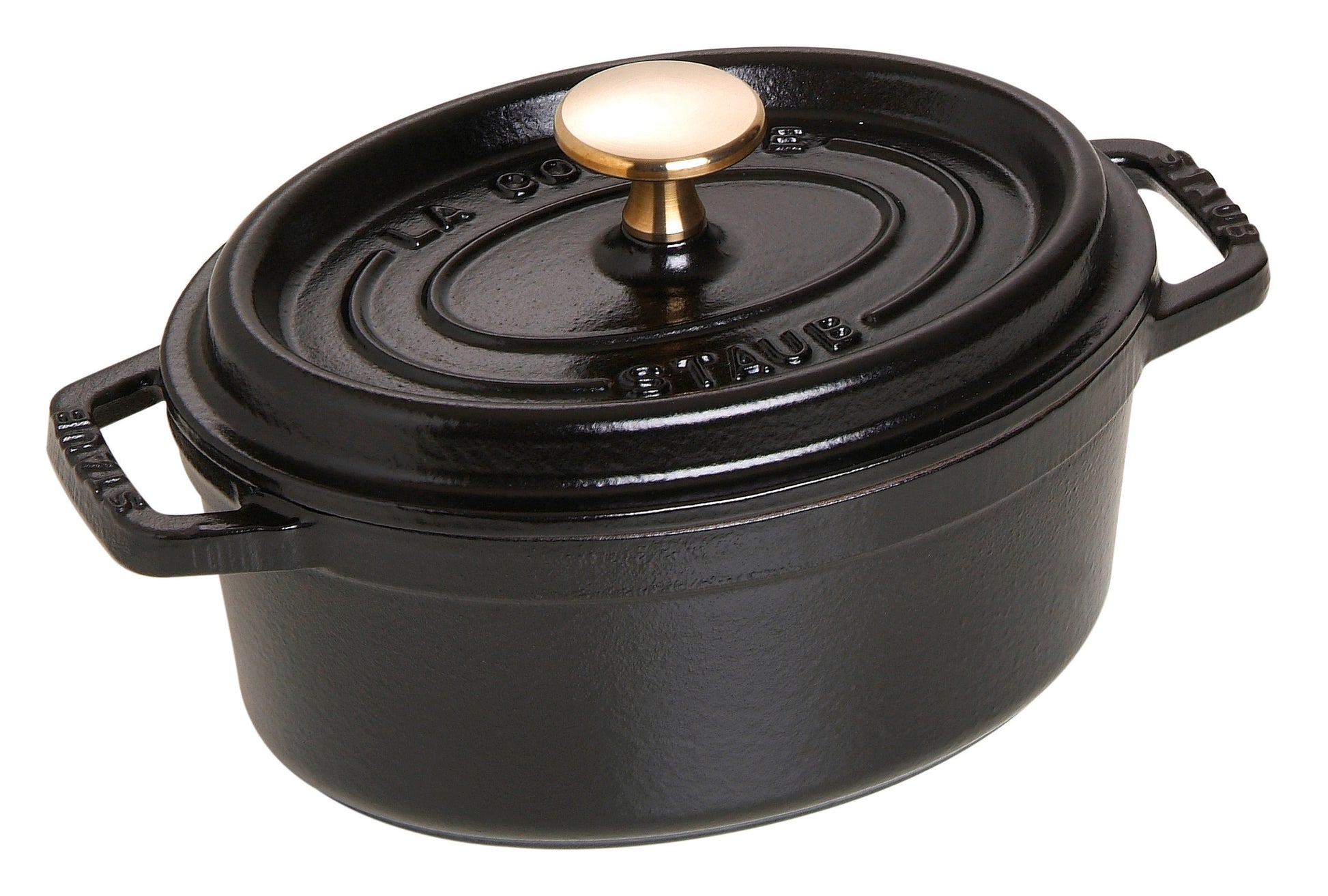 Staub Cocotte in Schwarz, ideal zum Kochen und Schmoren
