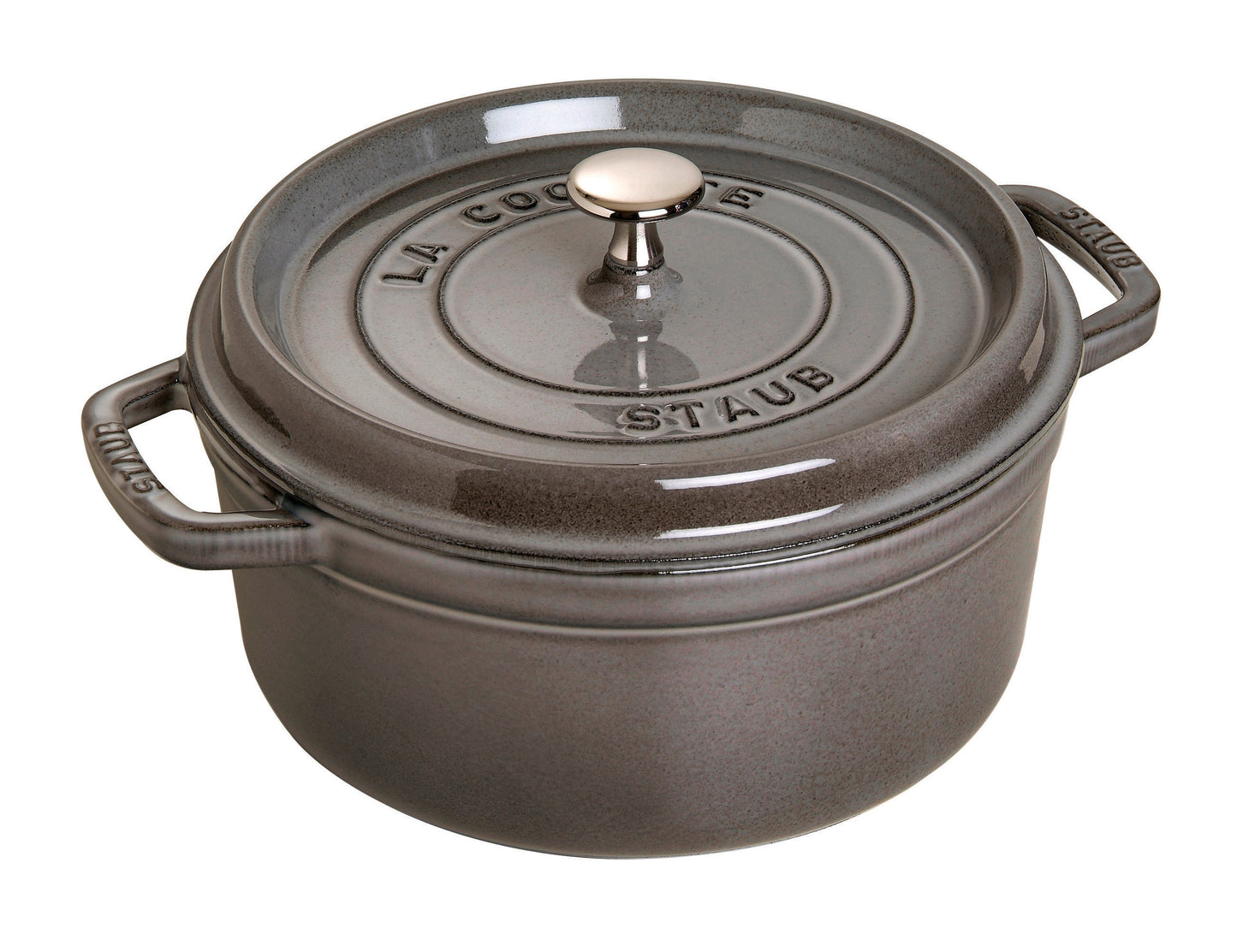 Staub Cocotte, 18 cm aus Gusseisen für das Kochen und Schmoren von Speisen.