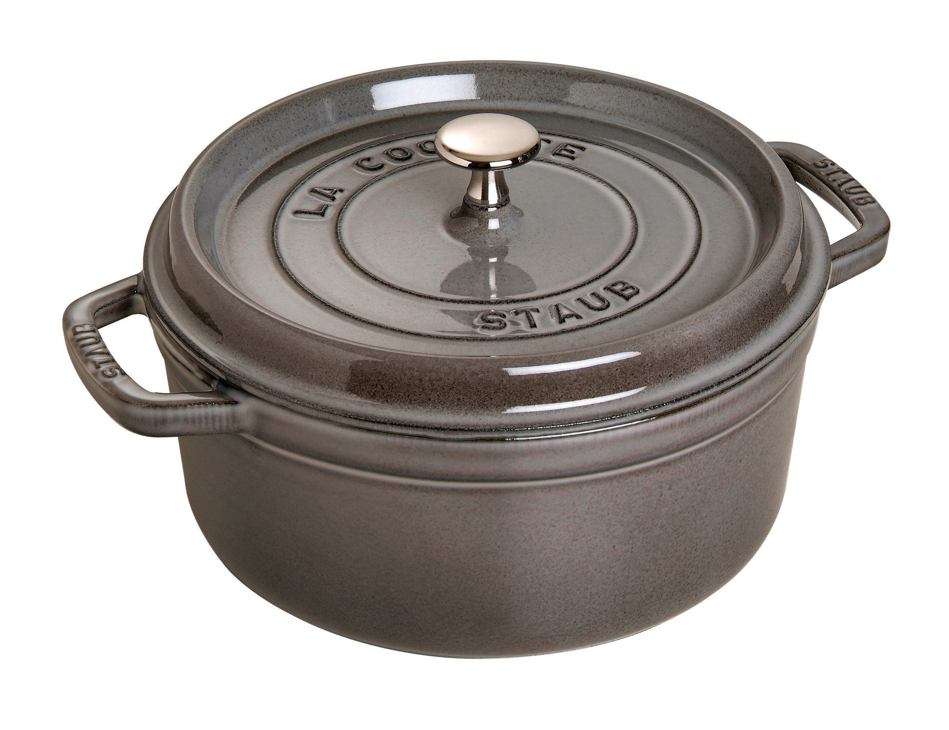 Staub Cocotte, 18 cm aus Gusseisen für das Kochen und Schmoren von Speisen.