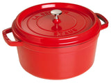 Staub Cocotte, 28 cm | Kirsch-Rot | rund | Gusseisen