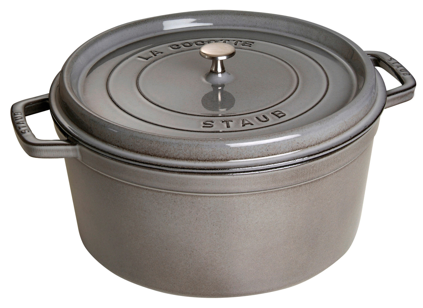 Staub Cocotte, 30 cm in Graphit-Grau – professionelles Kochen mit Gusseisen.