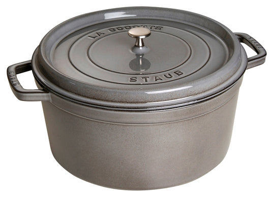 Staub Cocotte, 30 cm in Graphit-Grau – professionelles Kochen mit Gusseisen.