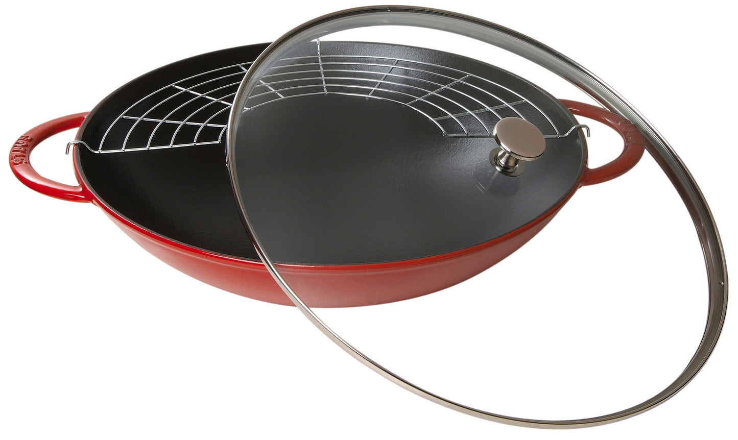 Staub Wok mit Glasdeckel, 37 cm – Gusseisen für asiatische Gerichte
