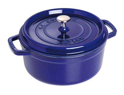 Staub Cocotte 22 cm aus Gusseisen, ideal zum Schmoren und Braten.