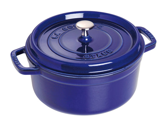 Staub Cocotte 22 cm aus Gusseisen, ideal zum Schmoren und Braten.