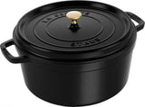 Staub Cocotte, 34 cm | Schwarz | rund | Gusseisen