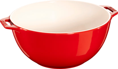 Staub Schüssel 25 cm Kirsch-Rot, ideal für Salate und Beilagen