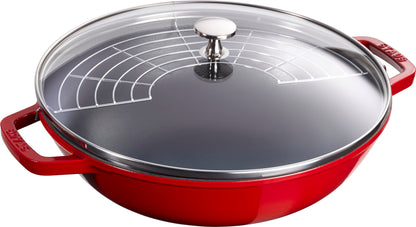 Staub Wok mit Glasdeckel, 30 cm – ideal zum Braten und Dämpfen