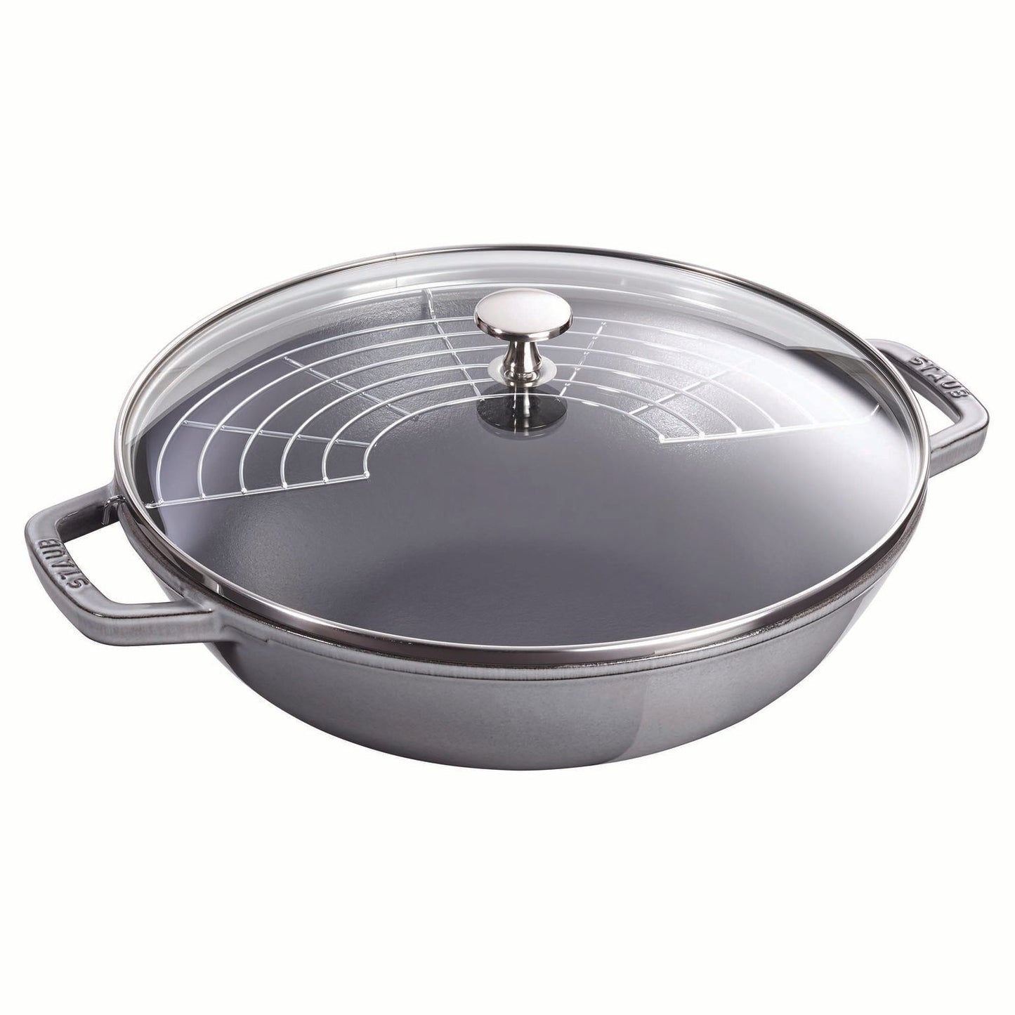 Staub Wok mit Glasdeckel, 30 cm – Gusseisen für professionelle Küchen