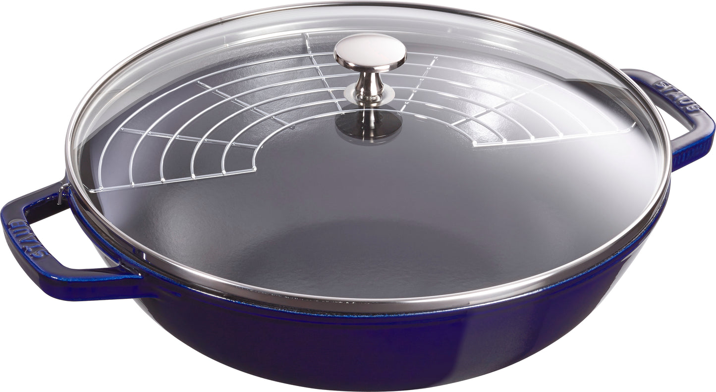 Staub Wok mit Glasdeckel für vielseitige Kochmethoden