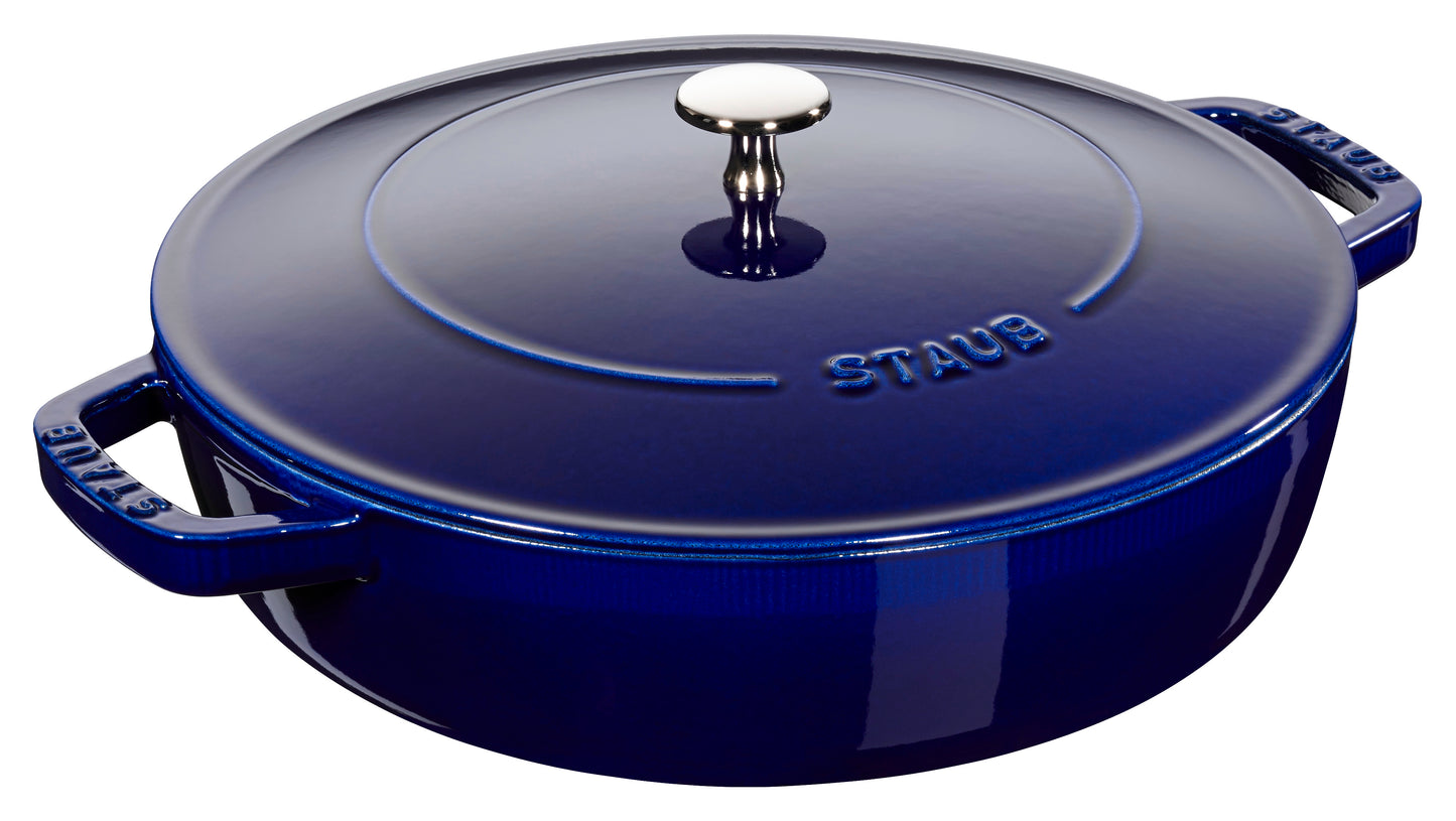 Staub Bräter mit Chistera Drop-Structure, 24 cm aus Gusseisen für die Gastronomie