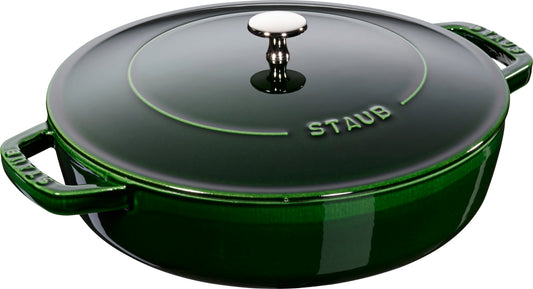 Staub Bräter mit Chistera Drop-Structure, 28 cm, für gleichmäßiges Garen und einfache Reinigung.
