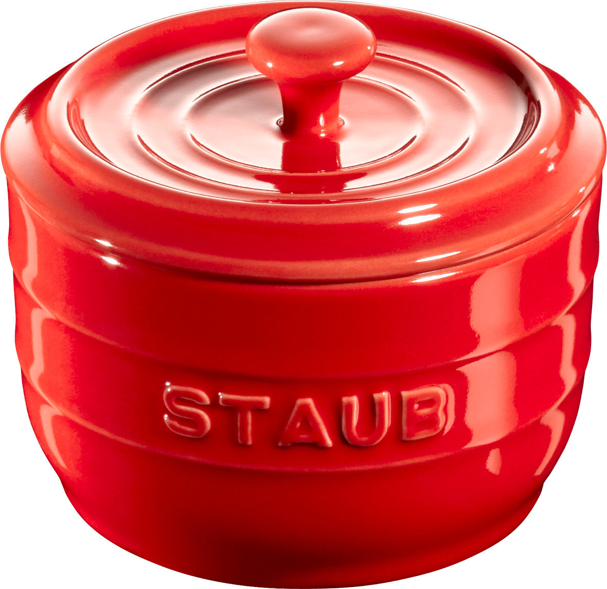 Staub Salzfass aus Keramik in Kirsch-Rot für die stilvolle Salzlagerung