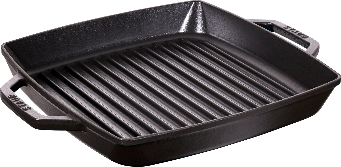 Staub Grillpfanne 28 cm aus Gusseisen für Grillgerichte, induktionsgeeignet