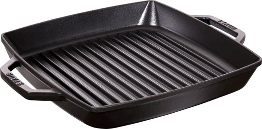 Staub Grillpfanne 28 cm aus Gusseisen für Grillgerichte, induktionsgeeignet