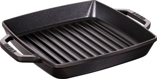 Staub Grillpfanne aus Gusseisen, quadratisch, 23 cm für Grillgerichte