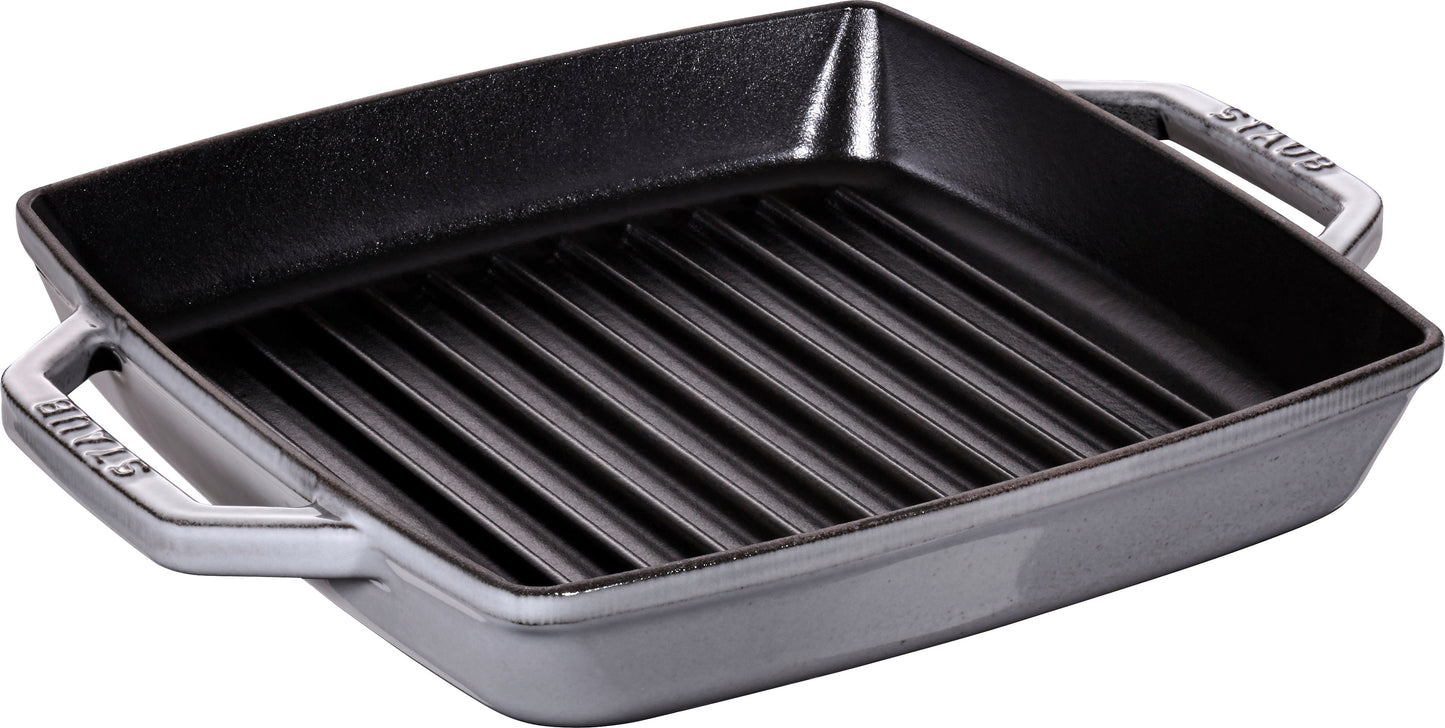 Staub Grillpfanne, 23 cm – Gusseisen Grillpfanne für gleichmäßige Wärmeverteilung