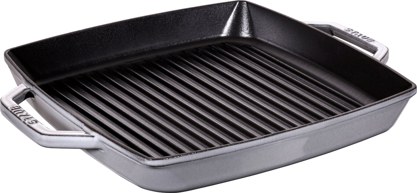 Staub Grillpfanne aus Gusseisen, 33 cm, für Grillgerichte in der Gastronomie.