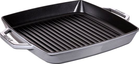 Staub Grillpfanne aus Gusseisen, 33 cm, für Grillgerichte in der Gastronomie.