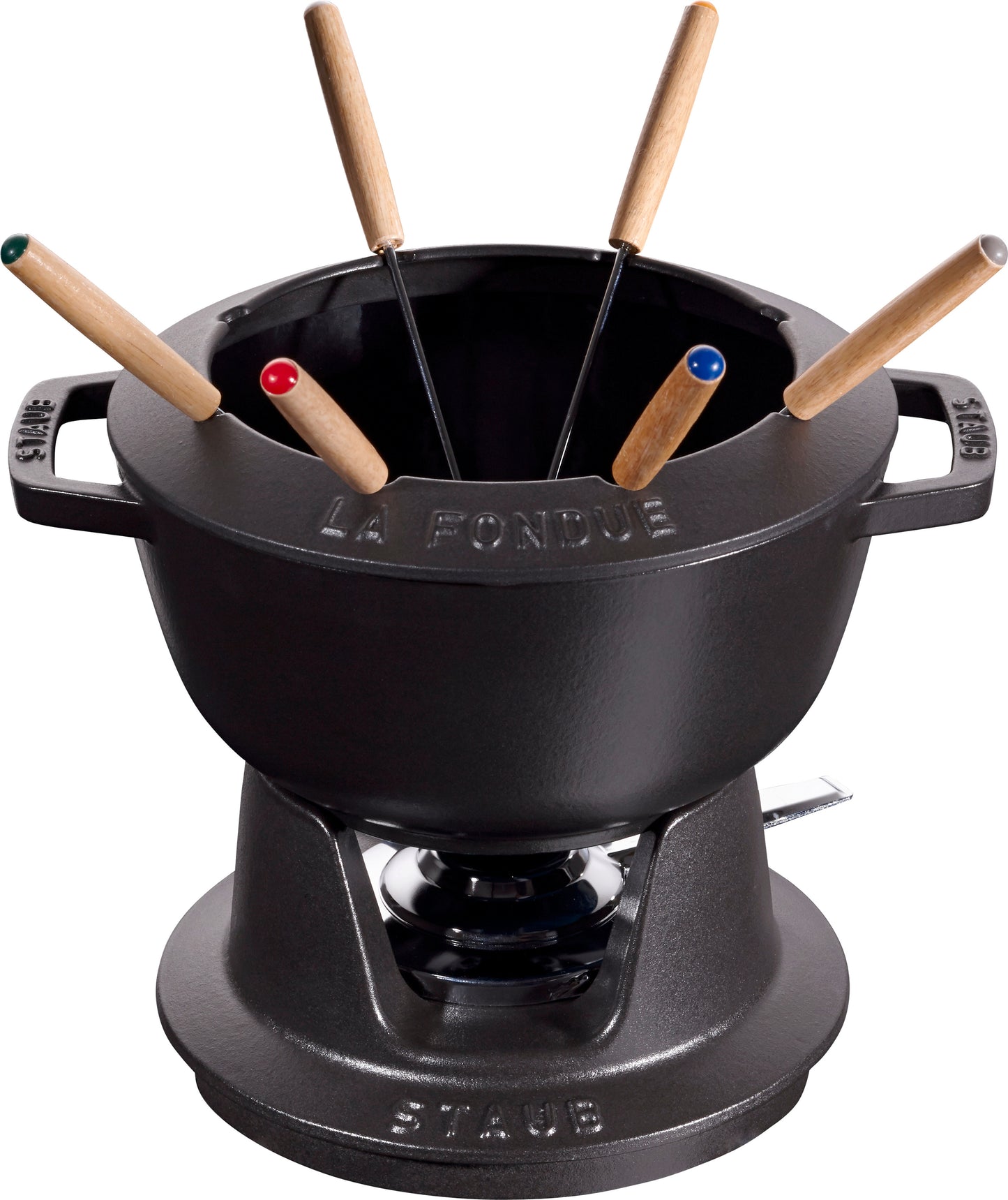 Staub Fondue Set, 20 cm aus Gusseisen für vielseitige Fondue-Variationen