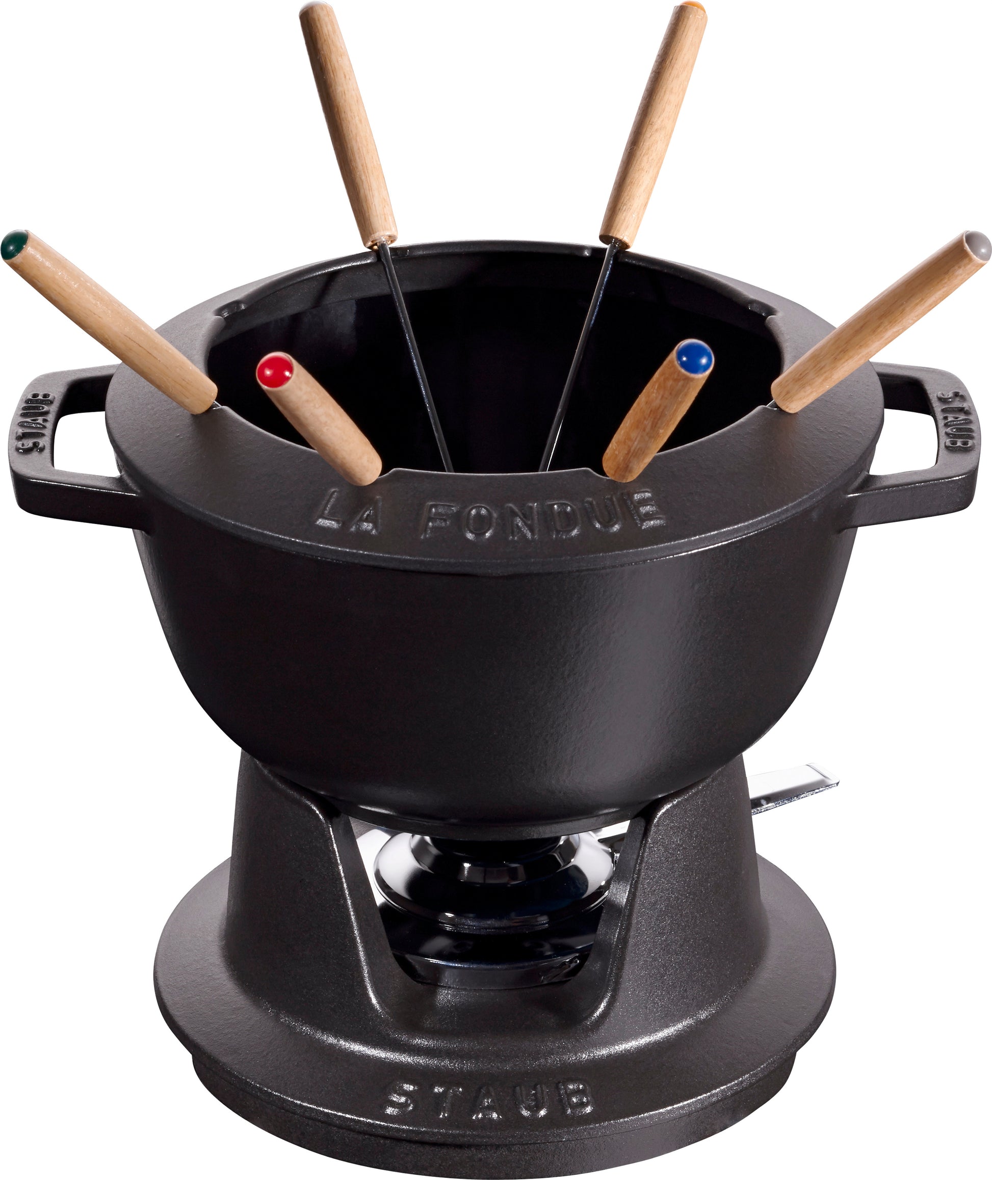 Staub Fondue Set, 20 cm aus Gusseisen für vielseitige Fondue-Variationen