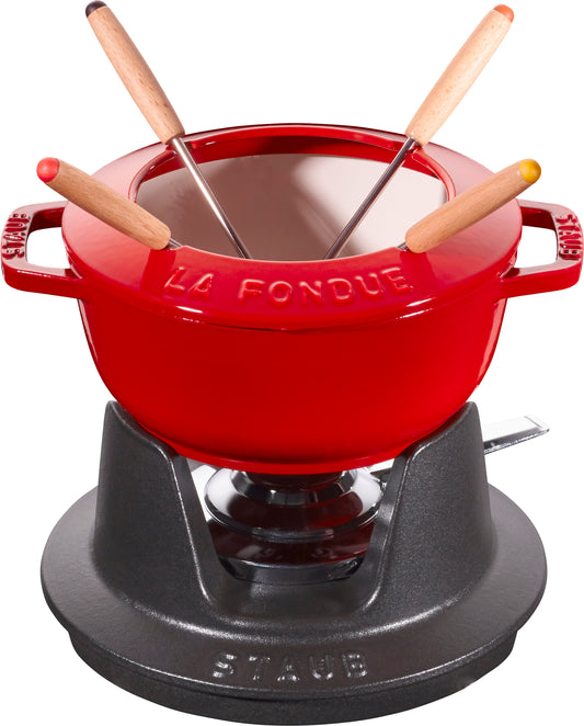 Staub Fondue Set aus Gusseisen für gemeinschaftliches Kochen