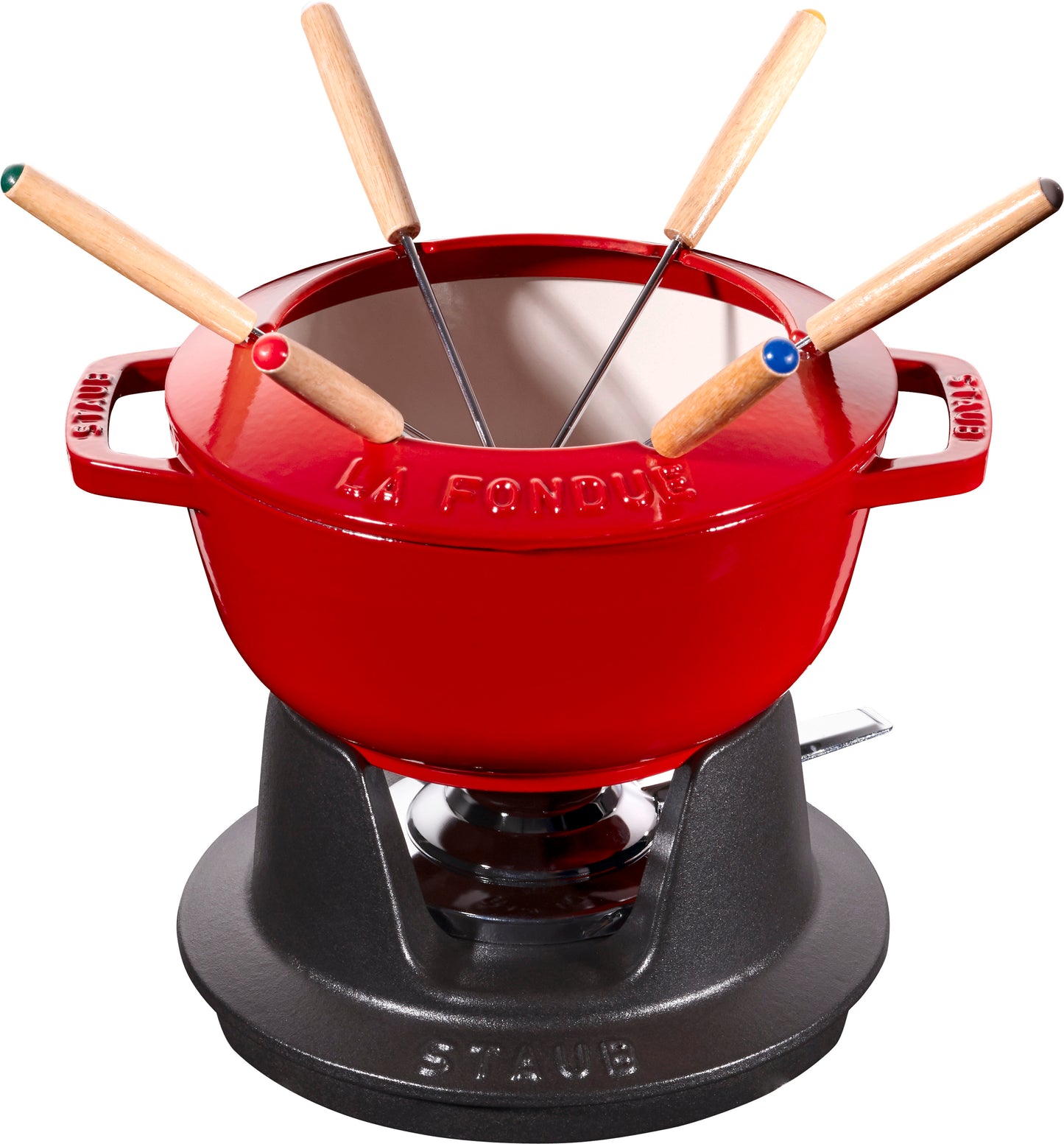 Staub Fondue Set, 18cm, kirschrot für Fondue-Zubereitung